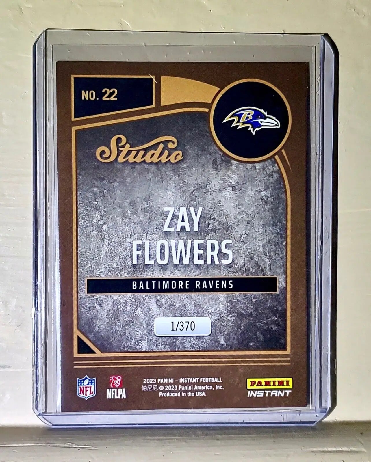 Zay Flowers 2023 Panini NFL Studio Rookies #22 Rookie Card 1/370 - Football Card Single