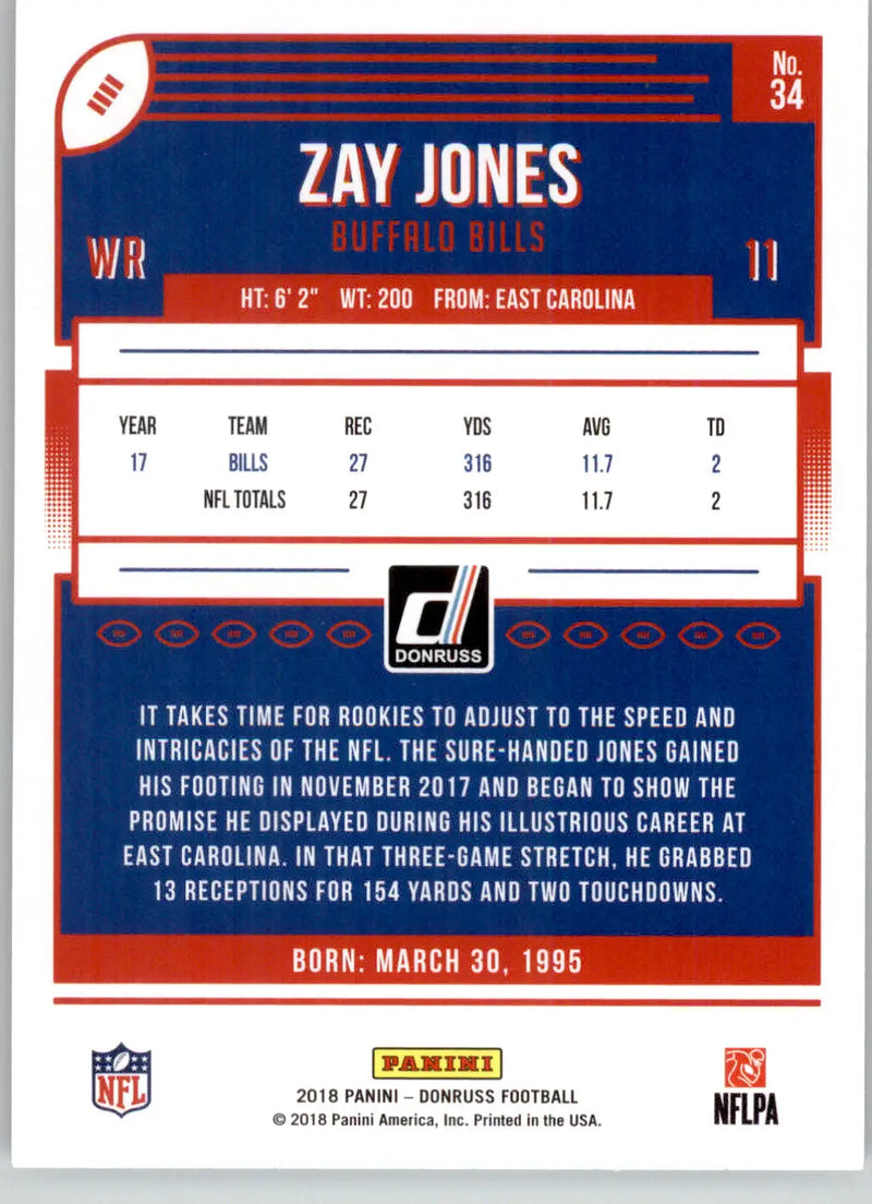 Zay Jones - 2018 Donruss - #34 - Football