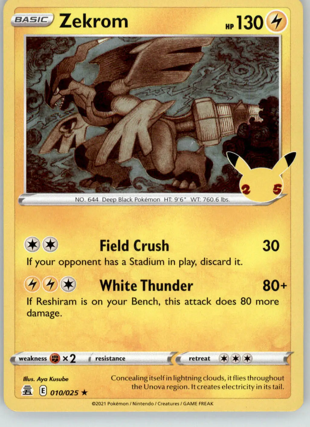 Zekrom - Celebrations - 010/025 - Holo LP Pokemon - Pokémon Card Single