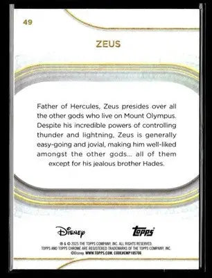 🌟 Zeus, 2025 Topps Chrome Disney Mini-Diamonds #49 🌟