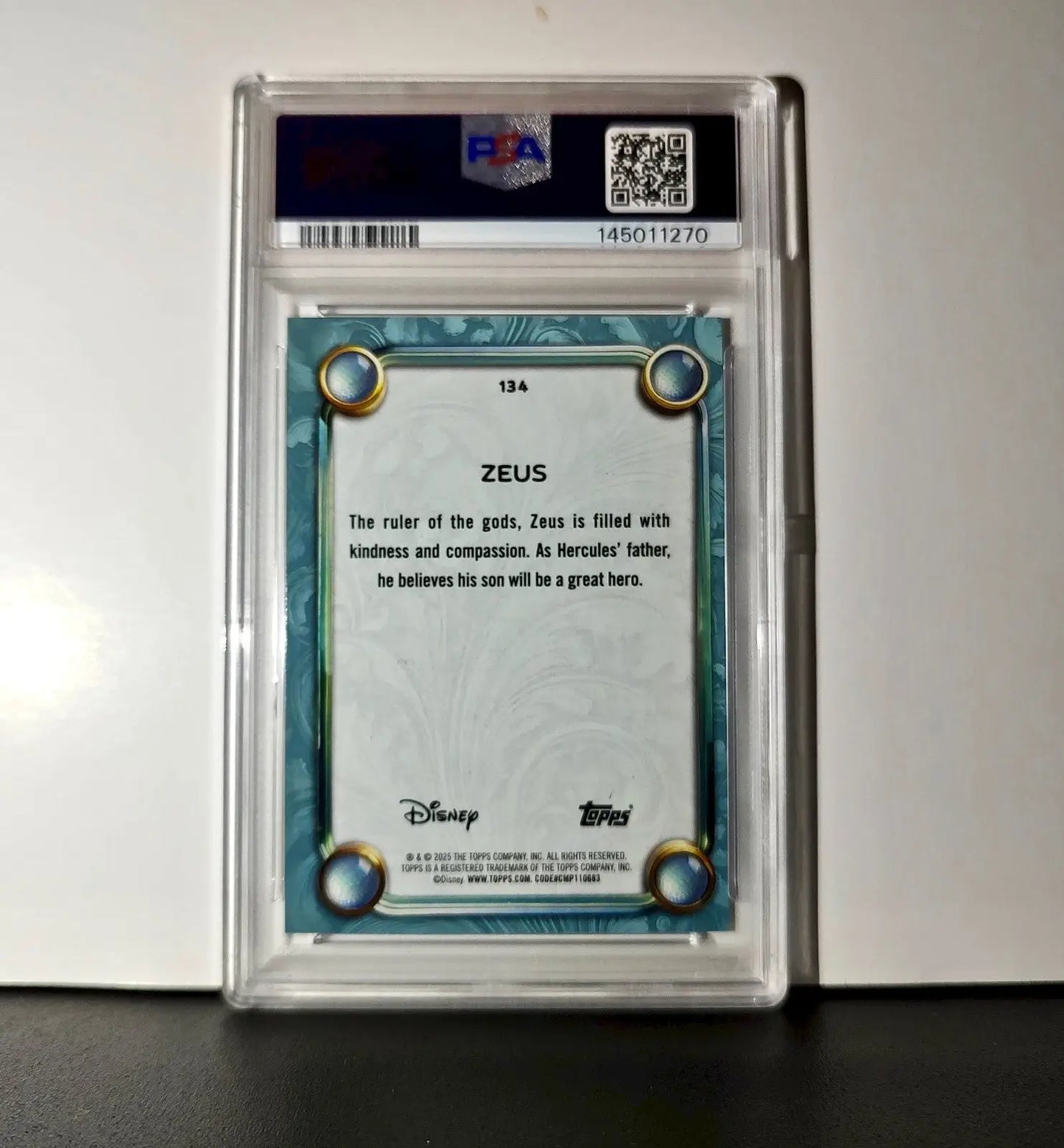 Zeus 2025 Topps Disney Wonder #134 Diamond Card Hercules PSA PSA 9 - Non-Sports Card Single
