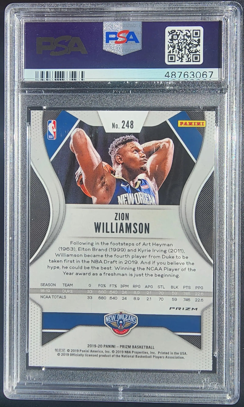 Zion Williamson 2019 Panini Prizm #248 Purple Wave PSA 10 Gem Mint - Basketball Card Single