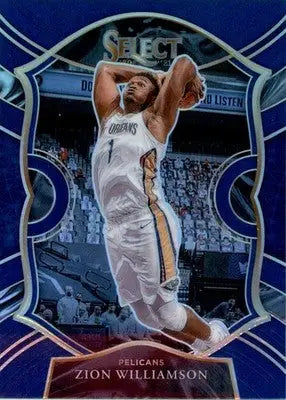 Zion Williamson - 2020-21 Panini Select - #1 - Blue Prizms Basketball - Basketball Card Single