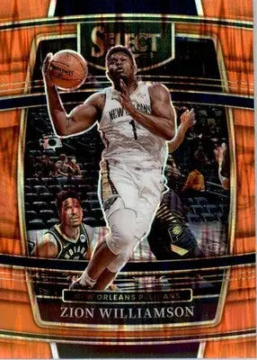 Zion Williamson - 2021-22 Panini Select - #96 - Orange Flash Prizms Basketball - Basketball Card Single
