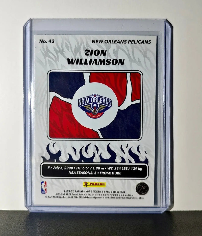 Zion Williamson 2024-25 Panini NBA #43 Sticker Card New Orleans Pelicans - Basketball Card Single