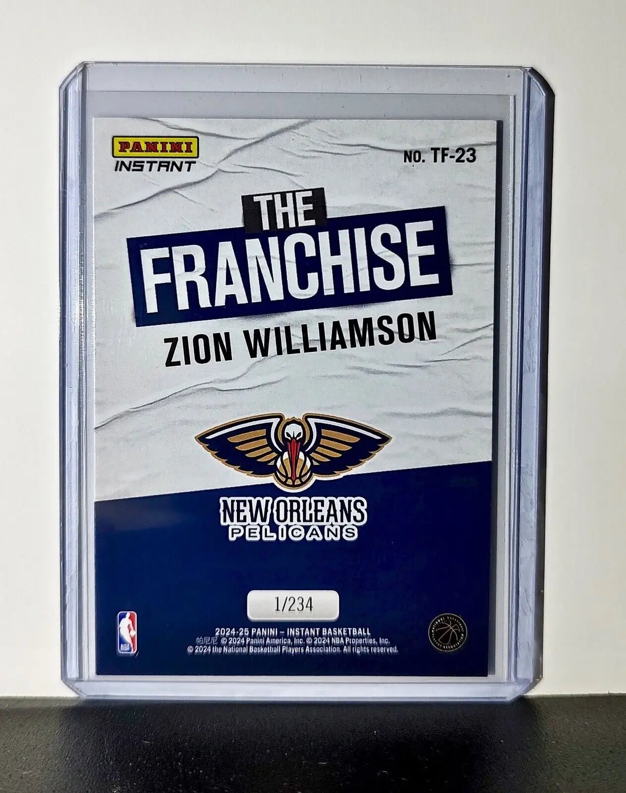 Zion Williamson 2024-25 Panini The Franchise NBA #23 Card Pelicans 1/234 - Basketball Card Single
