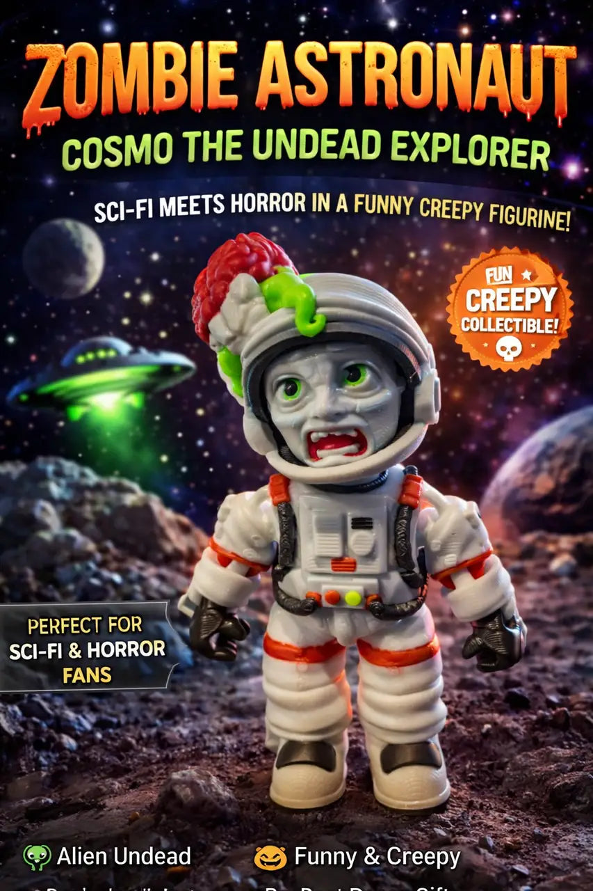 Zombie Astronaut Figurine 3D Printed Sci Fi Horror Funny Creepy Toy Gift - Collectibles