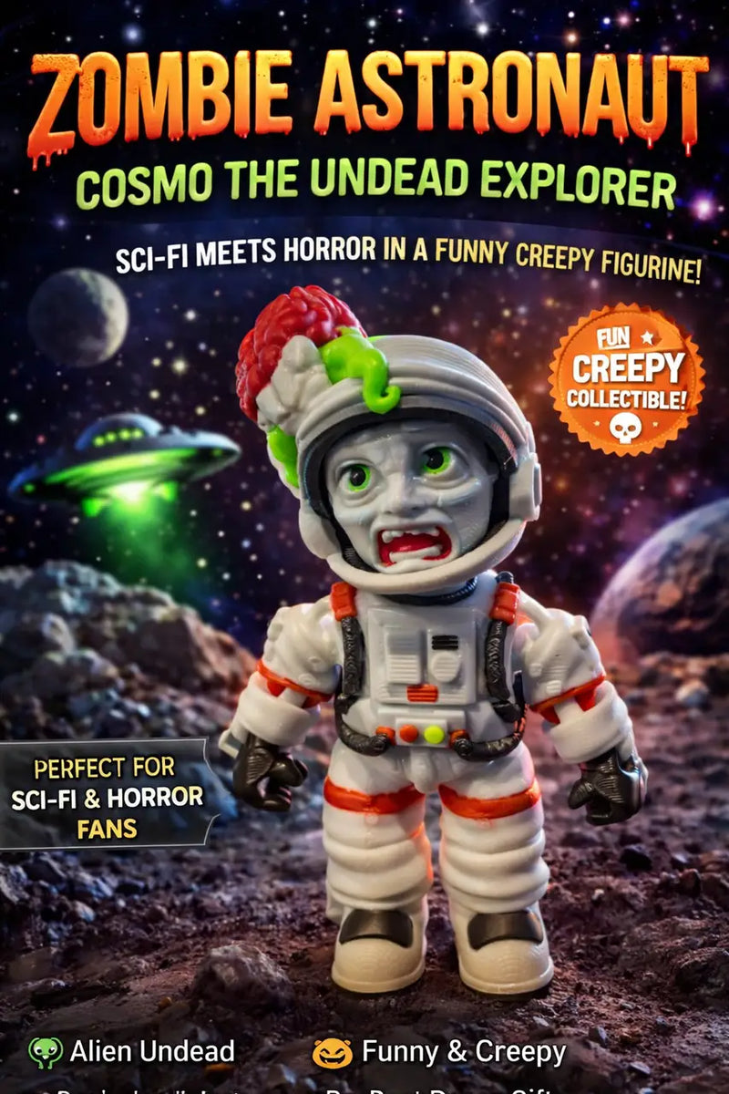 Zombie Astronaut Figurine 3D Printed Sci Fi Horror Funny Creepy Toy Gift - Collectibles