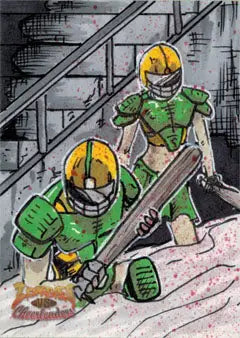 Vibrant hand-drawn Zombies vs Cheerleaders 2013 sketch card by Ben Hansen V2