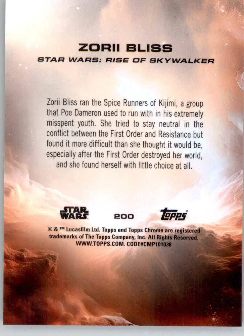 Zorii Bliss - 2025 Topps Chrome Sapphire Edition Star Wars - #200 - Non_sport