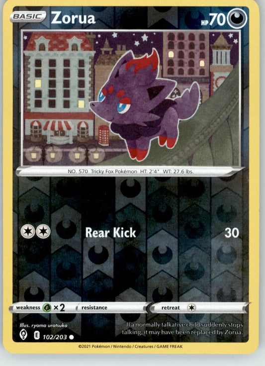 Zorua - Evolving Skies - 102/203 - Reverse Holo LP Pokemon - Pokémon Card Single