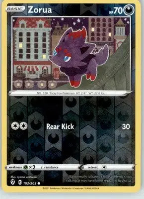 Zorua - Evolving Skies - 102/203 - Reverse Holo LP Pokemon - Pokémon Card Single