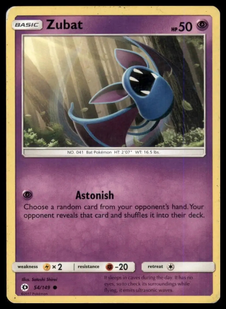 Zubat 54/149 SM Base Set Regular - Pokémon Card Single