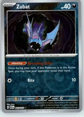 Zubat - SV: Scarlet & Violet 151 - Reverse Holo NM - #041/165 - Pokémon Card Single