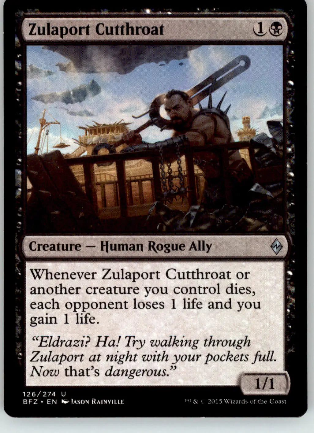 Zulaport Cutthroat - Battle for Zendikar - 126 - NM Magic: The Gathering - Magic Card Single