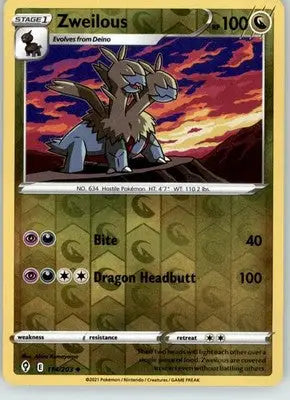 Zweilous - Evolving Skies - 114/203 - Reverse Holo LP Pokemon - Pokémon Card Single