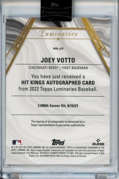 2022 Topps Luminaries Hit Kings #HK-JV 4/5 Joey Votto NM-MT Auto Cincinnati Reds Baseball Card Image 2