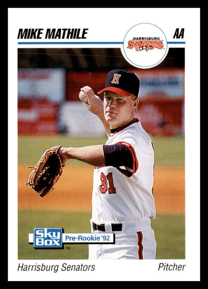 1992 Skybox AA #123 Mike Mathile Harrisburg Senators NM-MT Baseball Card Image 1