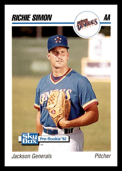 1992 Skybox AA #147 Richie Simon Jackson Generals NM-MT Baseball Card Image 1