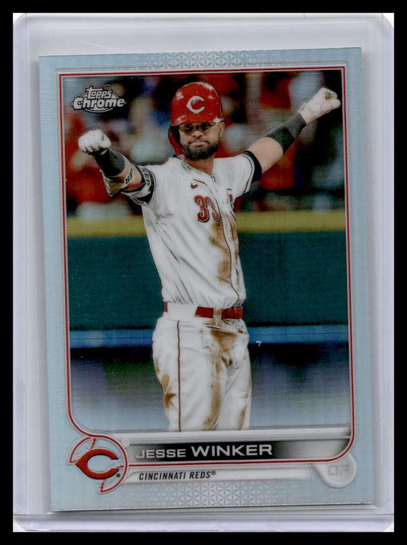 2022 Topps Chrome #21 Jesse Winker NM-MT Cincinnati Reds Baseball Card Image 1