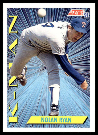 1991 Score #686 Nolan Ryan EX/NM Texas Rangers Baseball Card Image 1