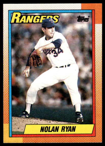 1990 Topps #1 Nolan Ryan EX/NM Texas Rangers Baseball Card Image 1