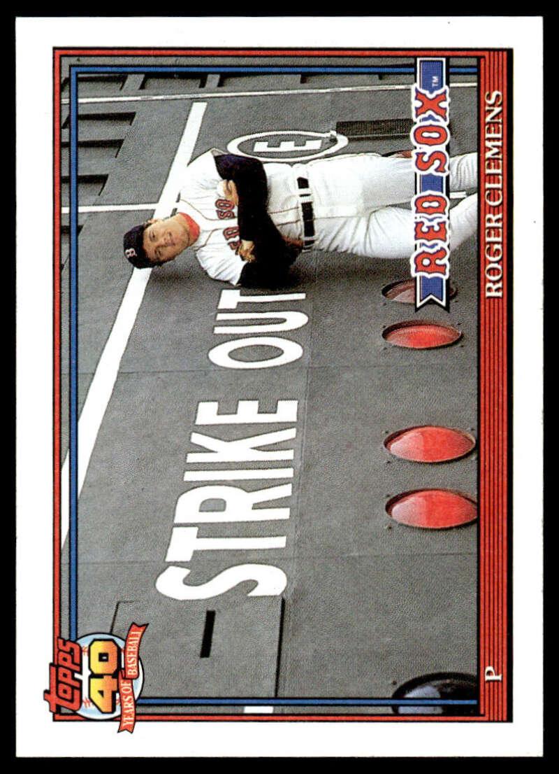 1991 Topps #530 Roger Clemens EX/NM Boston Red Sox Baseball Card Image 1