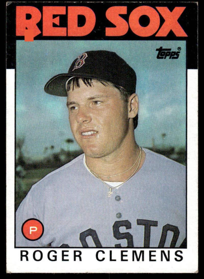 1986 Topps #661 Roger Clemens EX/NM Boston Red Sox Baseball Card Image 1
