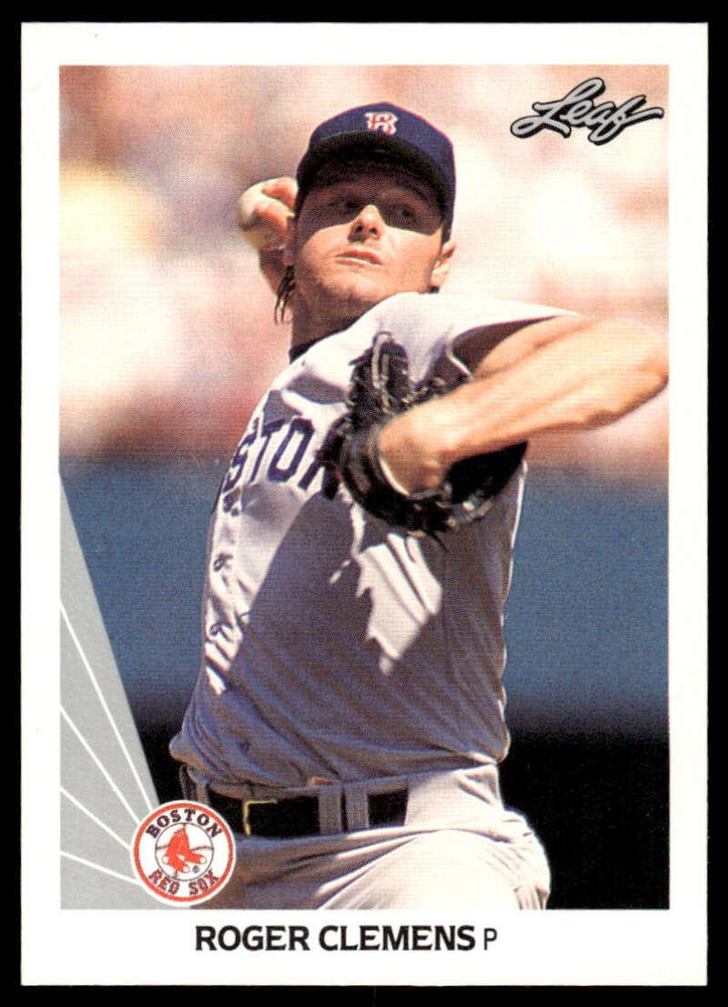 1990 Leaf #12 Roger Clemens EX/NM Boston Red Sox Baseball Card Image 1