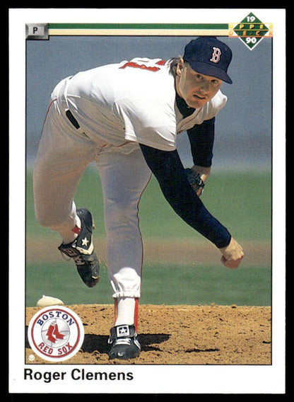 1990 Upper Deck #323 Roger Clemens EX/NM Boston Red Sox Baseball Card Image 1