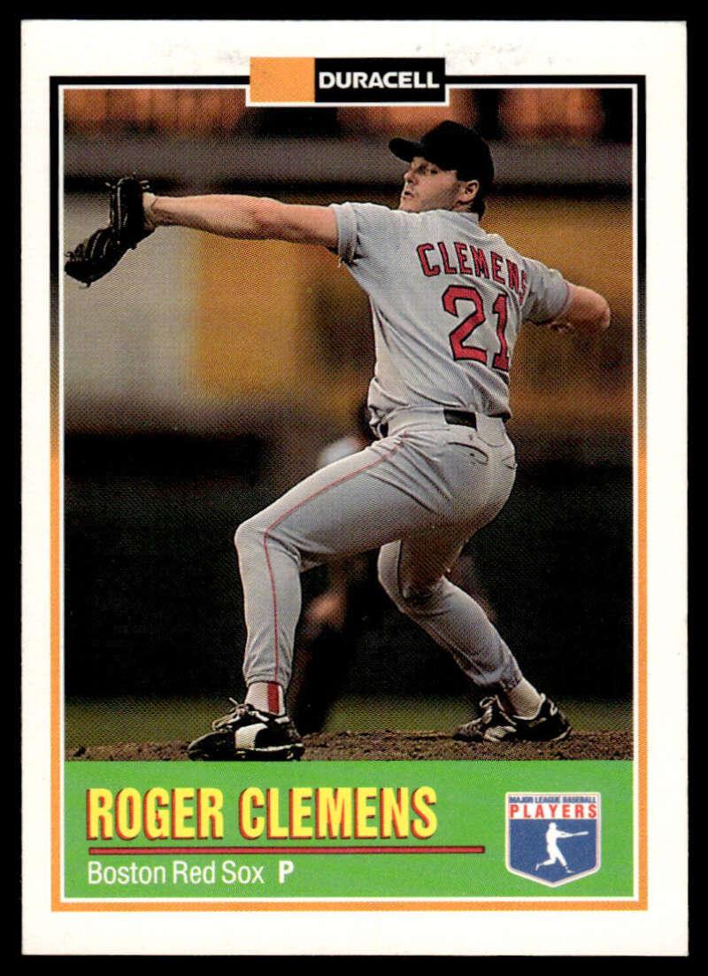 1993 Duracell Power Players I #1 Roger Clemens EX/NM Boston Red Sox Baseball Card Image 1