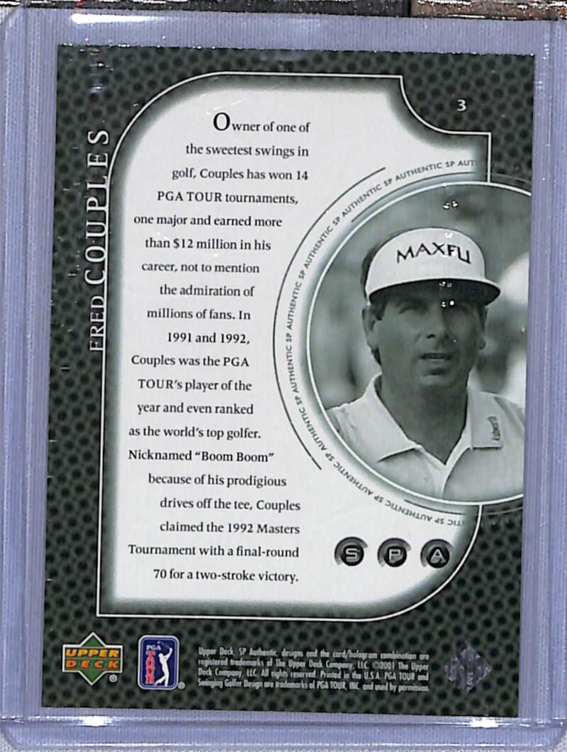 2001 Upper Deck SP Authentic Preview #3 Fred Couples NM-MT Golf Card  Image 2