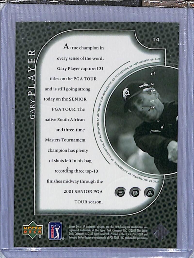 2001 Upper Deck SP Authentic Preview #14 Gary Player NM-MT Golf Card  Image 2