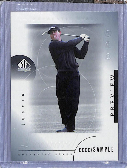 2001 Upper Deck SP Authentic Preview #32 Justin Leonard NM-MT Golf Card  Image 1