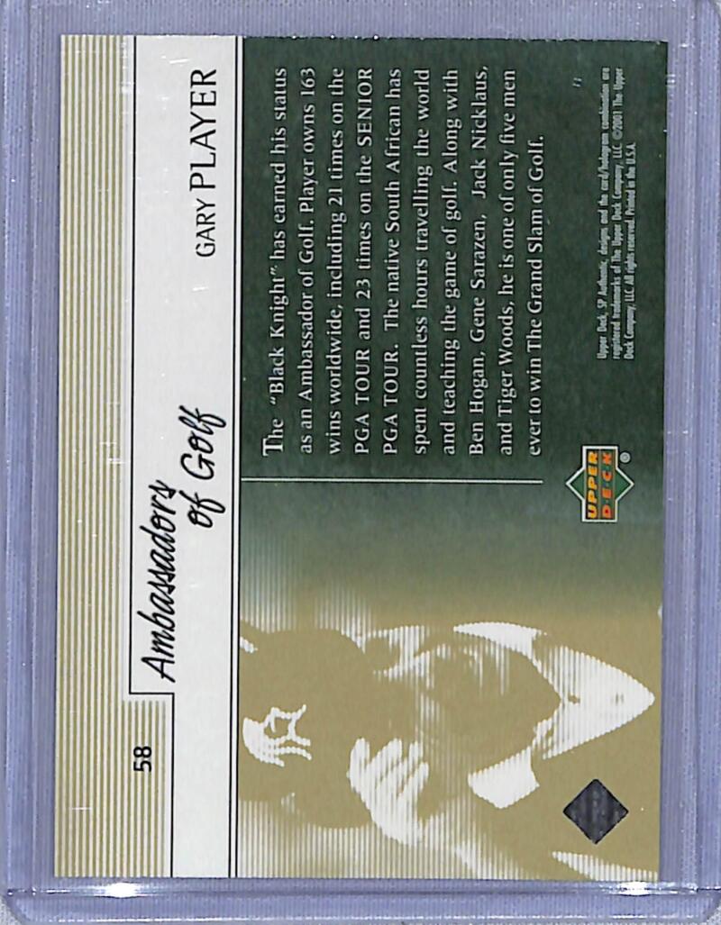 2001 Upper Deck SP Authentic Preview #58 Gary Player NM-MT Golf Card  Image 2