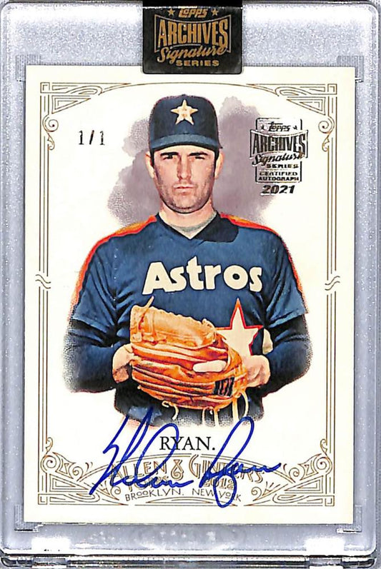 2021 Topps Archives Signature #345 Nolan Ryan NM-MT Auto 1/1 Houston Astros Baseball Card  Image 1