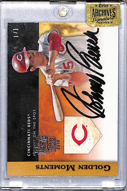 2015 Topps Archives Signature #GM-5 Johnny Bench NM-MT Auto 1/1 Cincinnati Reds Baseball Card  Image 1