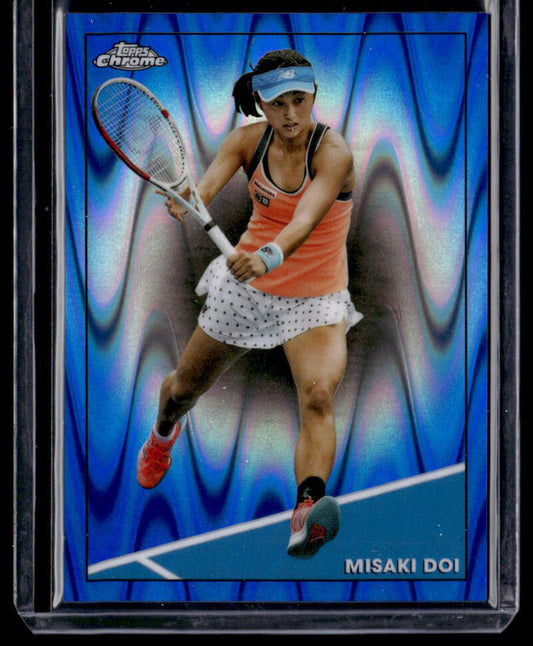 2021 Topps Chrome Refractor Blue RayWave #19 Misaki Doi NM-MT 83/99 Tennis Card Image 1