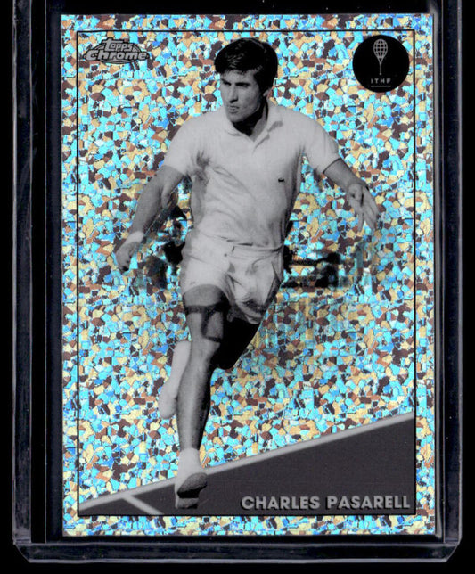 2021 Topps Chrome Refractor Black/White Mini Diamond #51 Charles Pasarell NM-MT Tennis Card Image 1