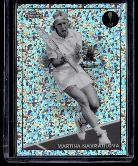 2021 Topps Chrome Refractor Black/White Mini Diamond #98 Martina Navratilova NM-MT Tennis Card Image 1