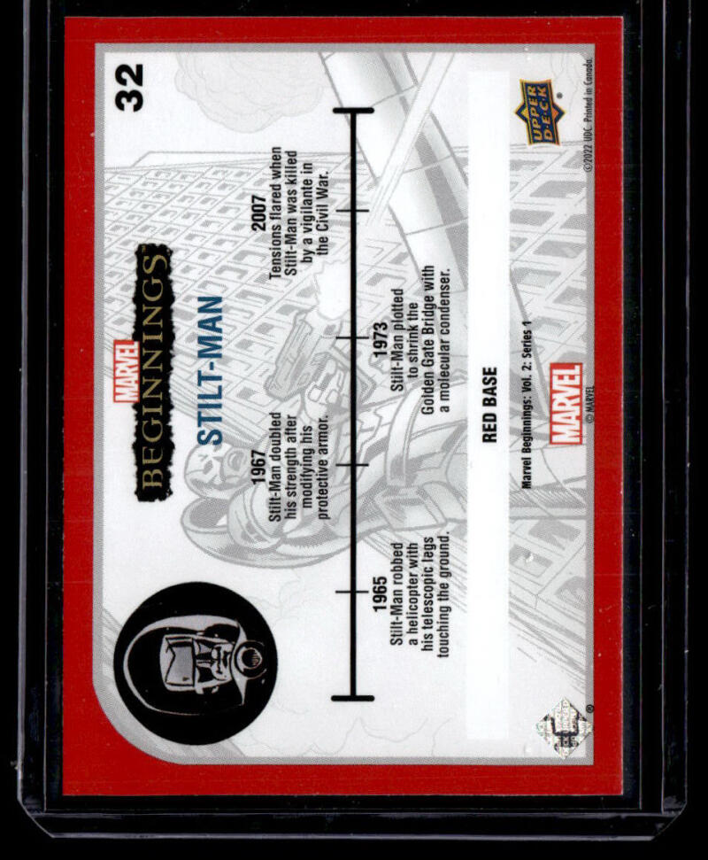 2022 Upper Deck Marvel Beginnings Vol. 2 Series 1 Red Border #32 Stilt-Man NM-MT NonSport Card Image 2