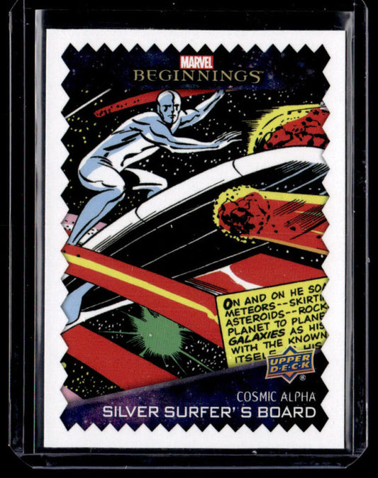 2022 Upper Deck Marvel Beginnings Vol. 2 Series 1 Cosmic Alpha #CA2 Silver Surfer's Board NM-MT NonSport Card Image 1