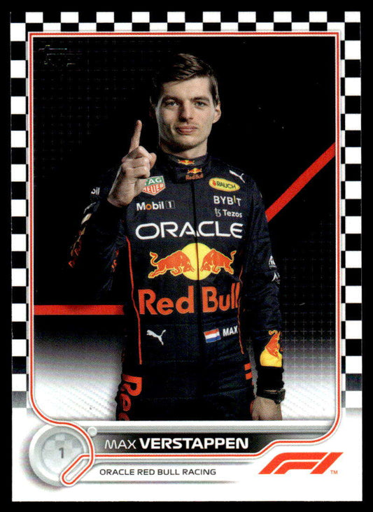 2022 Topps Formula 1 Checker Flag #1 Max Verstappen NM-MT Racing Card  Image 1