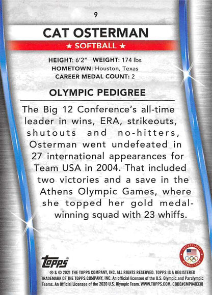 2021 Topps US Olympics and Paralympics Team Hopefuls NM-MT #9 Cat Osterman Softball Card Image 2