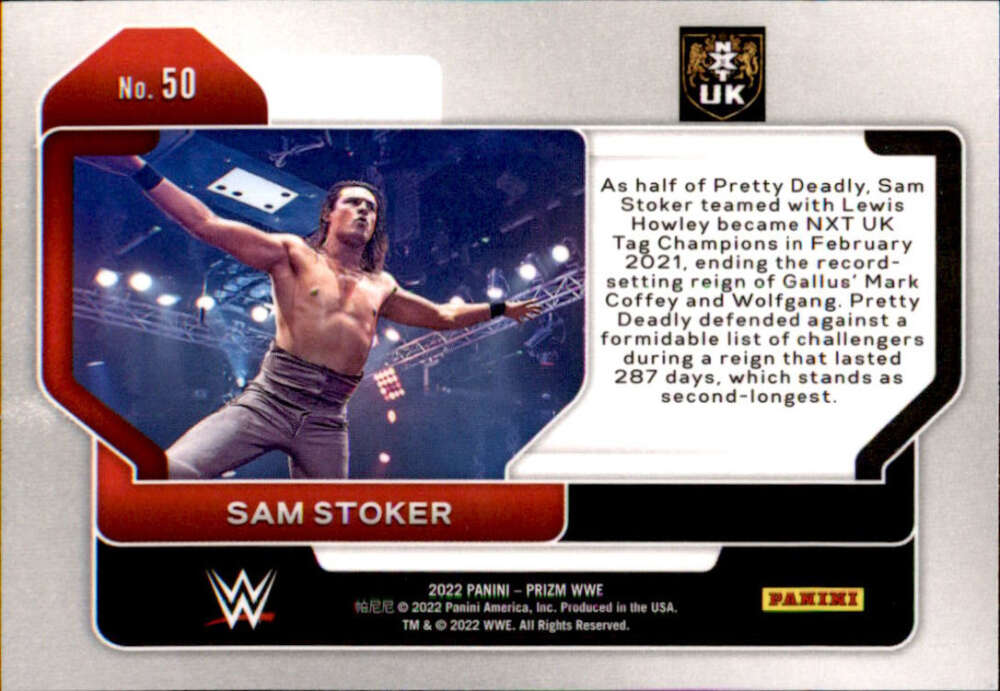 2022 Panini Prizm WWE # 50 Sam Stoker   NXT UK Image 2