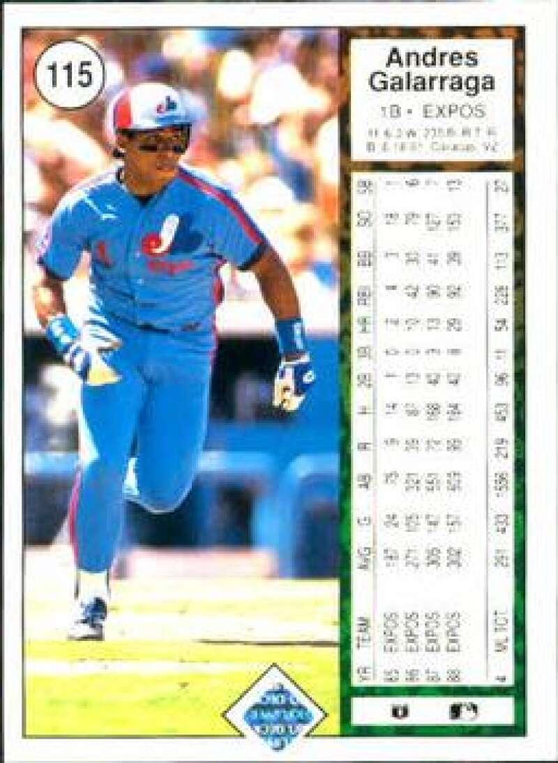 1989 Upper Deck #115 Andres Galarraga NM-MT Montreal Expos Baseball Card Image 2