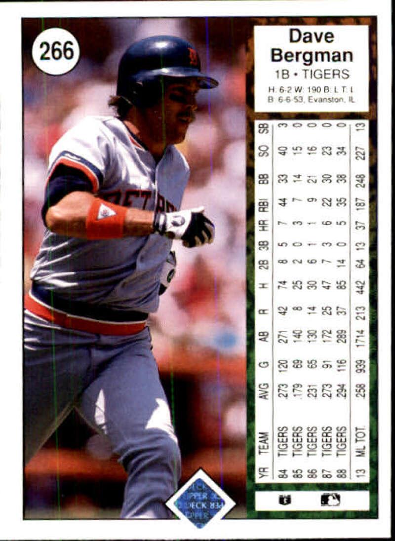 1989 Upper Deck #266 Dave Bergman NM-MT Detroit Tigers Baseball Card Image 2