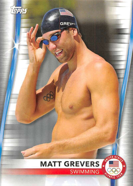 2021 Topps US Olympics and Paralympics Team Hopefuls NM-MT #17 Matt Grevers Swimming Card Image 1