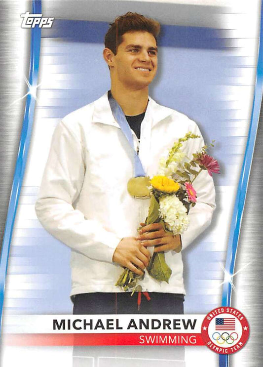 2021 Topps US Olympics and Paralympics Team Hopefuls NM-MT #25 Michael Andrew Swimming Card Image 1