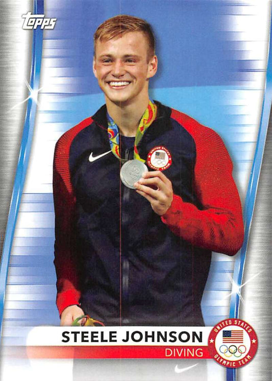 2021 Topps US Olympics and Paralympics Team Hopefuls NM-MT #52 Steele Johnson Diving Card Image 1